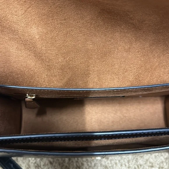 Coach Black Croc-Embossed Shoulder Bag - Picture 7 of 9